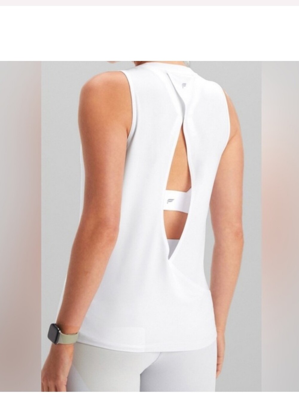 Fabletics White Blake Open Back Tank NWT - Picture 2 of 11